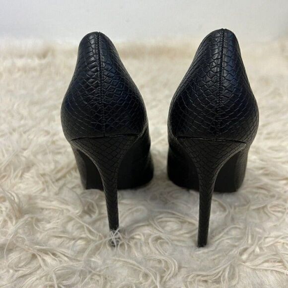 Just Fab Fallon 4.5" Black Textured Heel Women's 7.5 Pump Faux Snakeskin NWOT - Picture 4 of 10